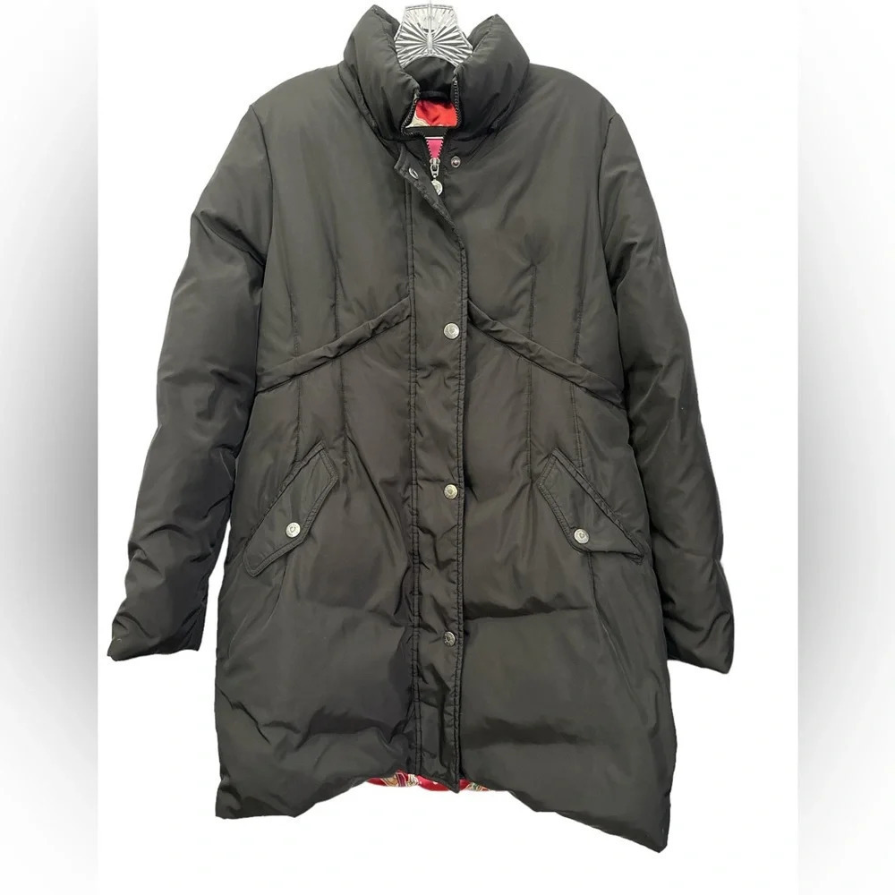 Betsey Johnson Down Puffer Jacket Black Size Large